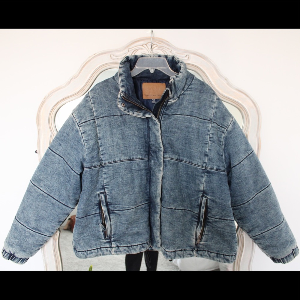 American Eagle Women’s Denim Puffer Jacket